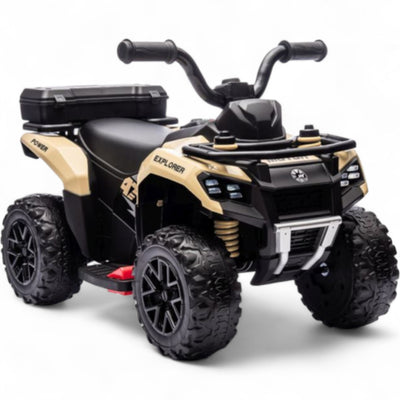 Mini Moto 4 Elétrica para Crianças LITTLE EXPLORER 6v Khaki c/ RODAS DE BORRACHA