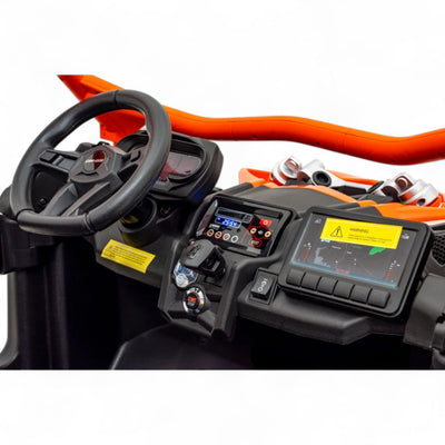 Carro Elétrico para Criança CAN-AM MAVERICK TURBO RR 4x4 24v Laranja c/ RODAS DE BORRACHA & ASSENTO EM PELE
