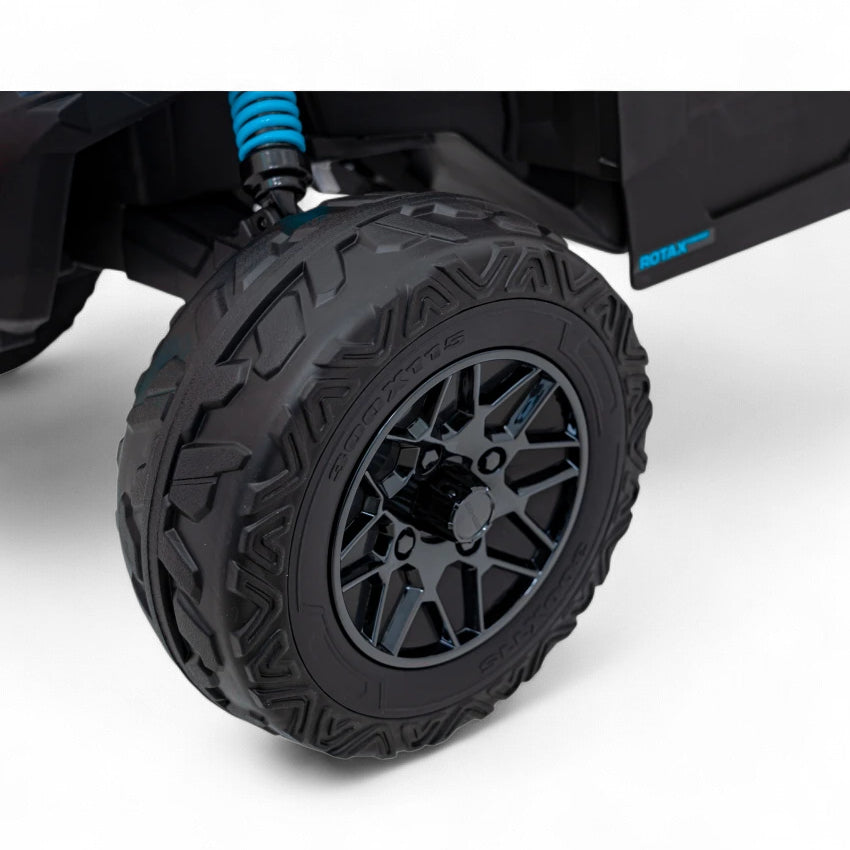 Carro Elétrico para Criança CAN-AM MAVERICK 4x4 24v Azul c/ RODAS DE BORRACHA & ASSENTO EM PELE