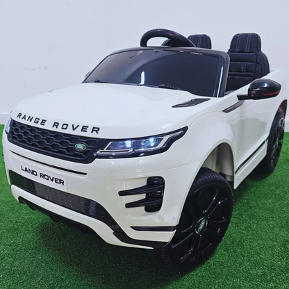 Carro Elétrico para Criança RANGE ROVER EVOQUE 12v Branco c/ RODAS DE BORRACHA & ASSENTO EM PELE