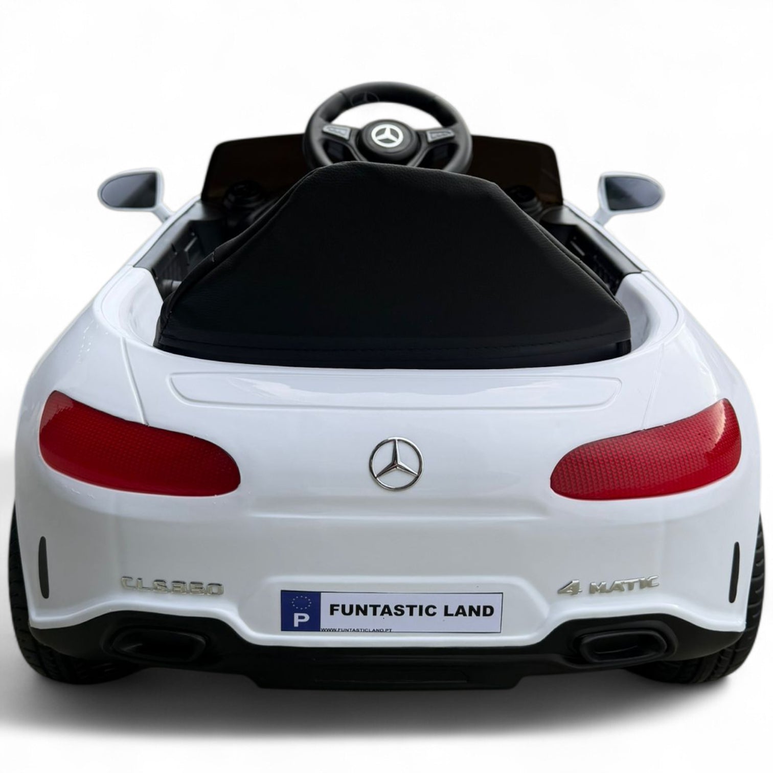 Carro Elétrico para criança MERCEDES CLS 350 12v BRANCO c/ RODAS DE BORRACHA & ASSENTO EM PELE