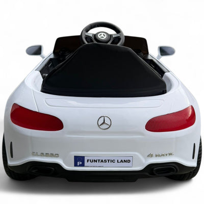 Carro Elétrico para criança MERCEDES CLS 350 12v BRANCO c/ RODAS DE BORRACHA & ASSENTO EM PELE
