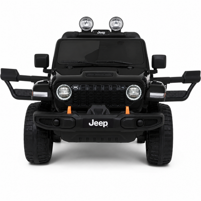 Carro Elétrico para Criança JEEP RUBICON 4x4 24v Preto c/ RODAS DE BORRACHA & ASSENTO EM PELE