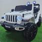 Carro Elétrico para Criança SPEED WRANGLER 4x4 Branco 12v c/ RODAS DE BORRACHA & ASSENTO EM PELE