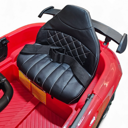 Carro Elétrico para Criança MERCEDES GTR MINI 12v BATERIA DE LITIO Vermelho c/ RODAS DE BORRACHA & ASSENTO EM PELE