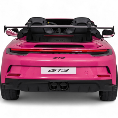 Carro Elétrico para Criança Porsche 911 GT3 24v STRONG XXL Rosa c/ Rodas de Borracha e Assento em Pele E Veludo