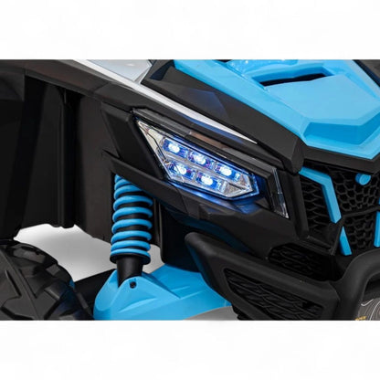 Carro Elétrico para Criança MAVERICK STYLE RR 4x4 24v Azul c/ RODAS DE BORRACHA & ASSENTO EM PELE