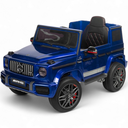 Carro Elétrico para Criança MERCEDES G63 12v Azul Metalizado c/ RODAS DE BORRACHA & ASSENTO EM PELE
