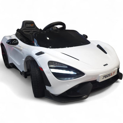 Carro Elétrico para Criança McLaren 12v Branco c/ RODAS DE BORRACHA & ASSENTO EM PELE
