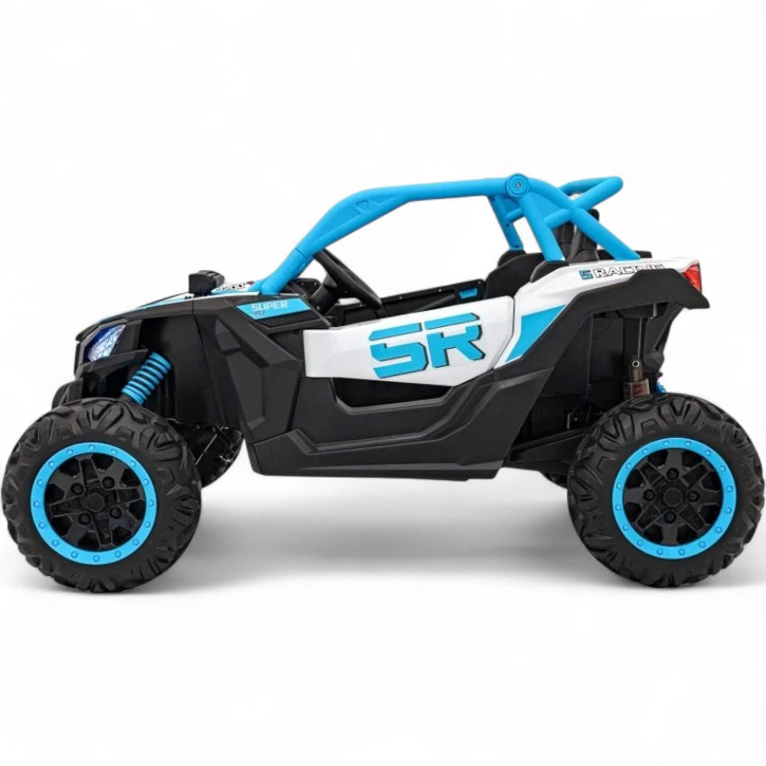 Carro Elétrico para Criança MAVERICK STYLE RR 4x4 24v Azul c/ RODAS DE BORRACHA & ASSENTO EM PELE
