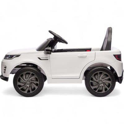 Carro Elétrico para Criança RANGE ROVER DISCOVERY 12v Branco c/ RODAS DE BORRACHA & ASSENTO EM PELE