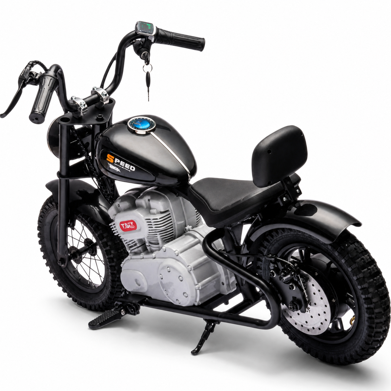 Mota Elétrica para Criança MINI REBEL 36v Preta c/ RODAS PNEUMÁTICAS E ASSENTO EM PELE