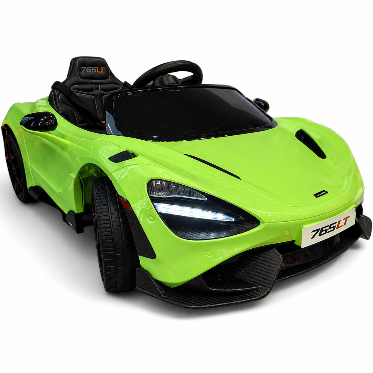 Carro Elétrico para Criança McLaren 765LT 12v Verde c/ RODAS DE BORRACHA & ASSENTO EM PELE