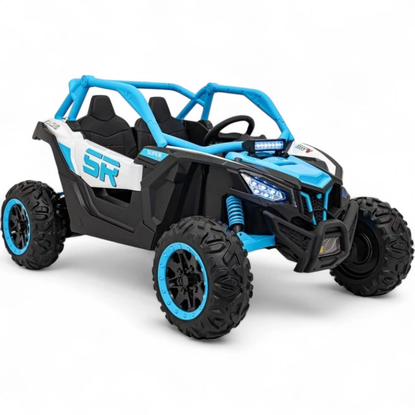 Carro Elétrico para Criança MAVERICK STYLE RR 4x4 24v Azul c/ RODAS DE BORRACHA & ASSENTO EM PELE