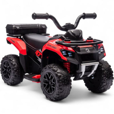 Mini Moto 4 Elétrica para Crianças LITTLE EXPLORER 6v Vermelha c/ RODAS DE BORRACHA