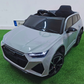 Carro Elétrico para Criança AUDI RS6 12v Cinza c/ RODAS DE BORRACHA & ASSENTO EM PELE
