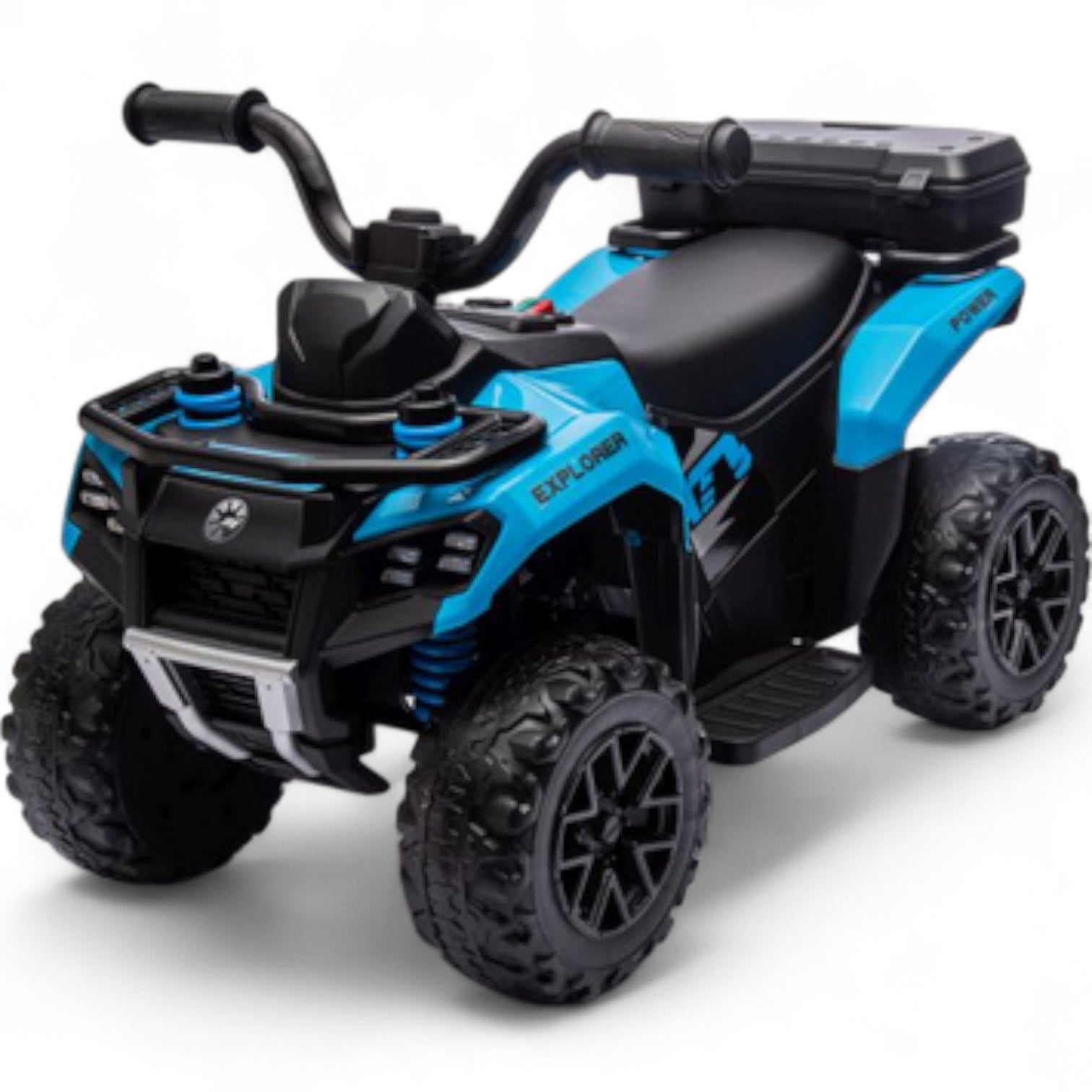 Mini Moto 4 Elétrica para Crianças LITTLE EXPLORER 6v Azul c/ RODAS DE BORRACHA