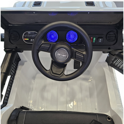 Carro Elétrico para Criança SPEED WRANGLER 4x4 Branco 12v c/ RODAS DE BORRACHA & ASSENTO EM PELE