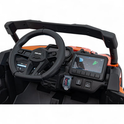 Carro Elétrico para Criança CAN-AM MAVERICK 4x4 24v Laranja c/ RODAS DE BORRACHA & ASSENTO EM PELE