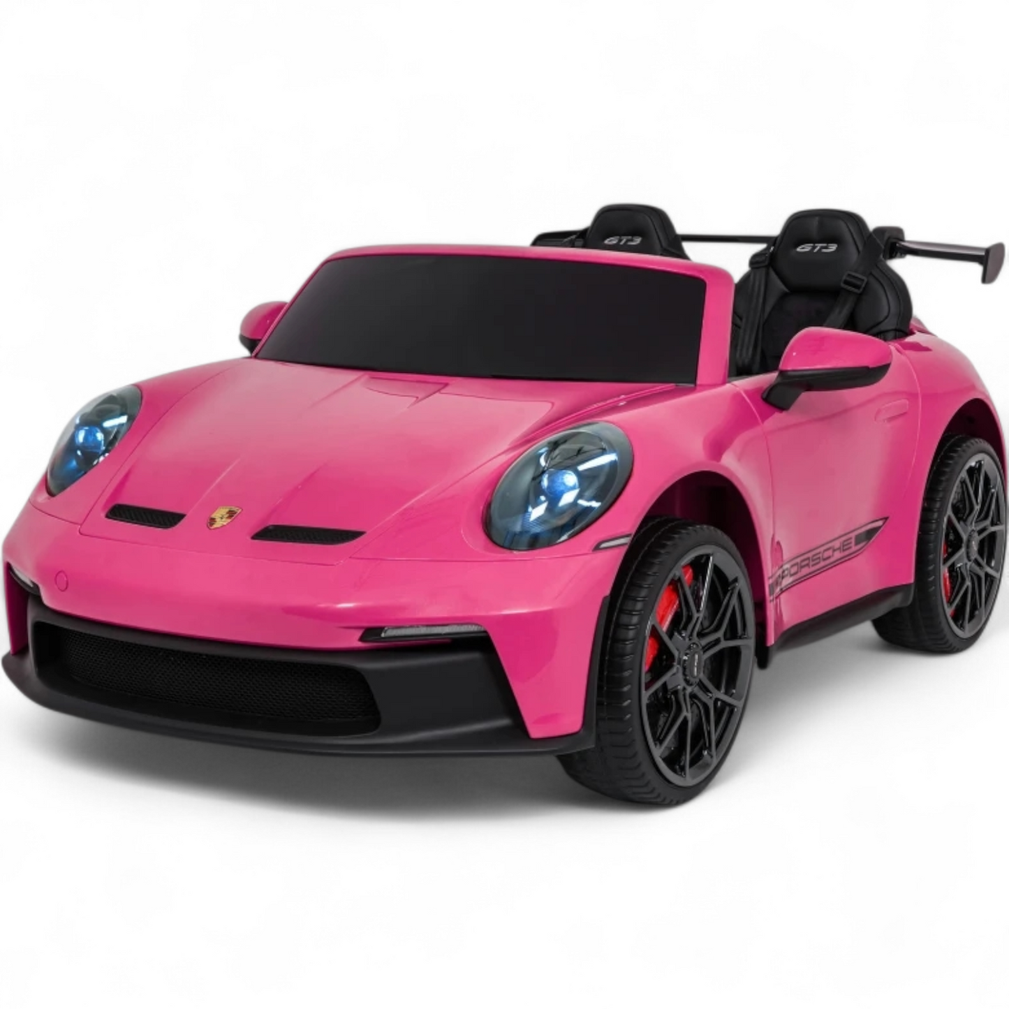 Carro Elétrico para Criança Porsche 911 GT3 24v STRONG XXL Rosa c/ Rodas de Borracha e Assento em Pele E Veludo