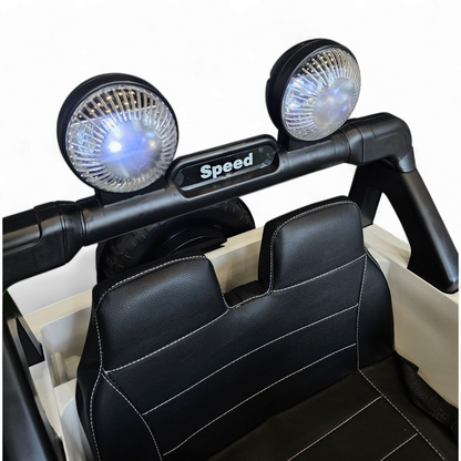 Carro Elétrico para Criança SPEED WRANGLER 4x4 Branco 12v c/ RODAS DE BORRACHA & ASSENTO EM PELE