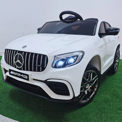 Carro Elétrico para Criança MERCEDES GLC63S 4x4 12v Branco c/ RODAS DE BORRACHA & ASSENTO EM PELE