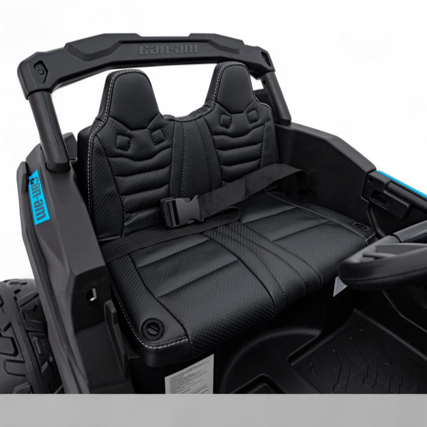Carro Elétrico para Criança CAN-AM MAVERICK 4x4 24v Azul c/ RODAS DE BORRACHA & ASSENTO EM PELE