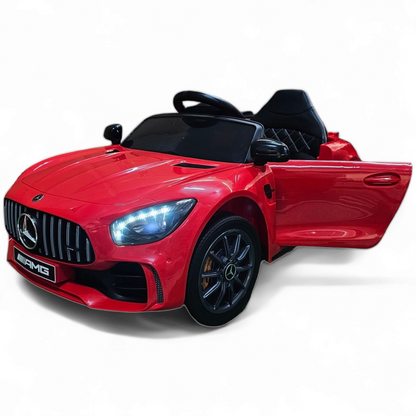 Carro Elétrico para Criança MERCEDES GTR MINI 12v BATERIA DE LITIO Vermelho c/ RODAS DE BORRACHA & ASSENTO EM PELE