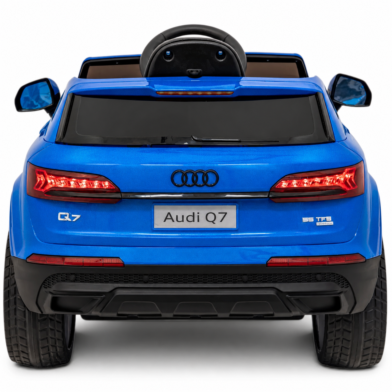 Carro Elétrico para Criança AUDI Q7 12v Azul Metalizado c/ RODAS DE BORRACHA & ASSENTO EM PELE