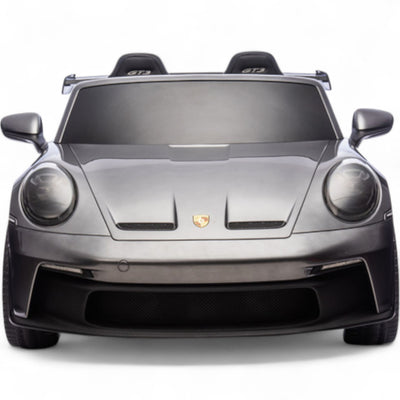 Carro Elétrico para Criança PORSCHE 911 GT3 24v STRONG XXL Cinza Metalizado c/ RODAS DE BORRACHA & ASSENTO EM PELE E VELUDO