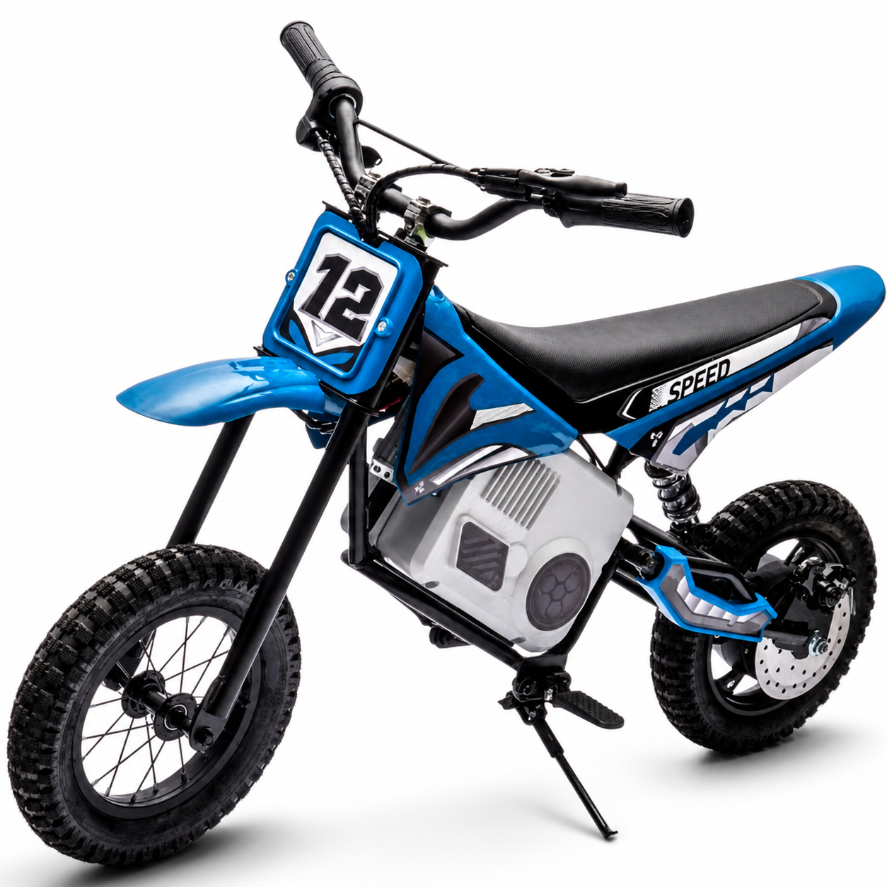 Mota Elétrica para Criança RAPTOR MX Azul 36v c/ RODAS PNEUMÁTICAS E ASSENTO EM PELE