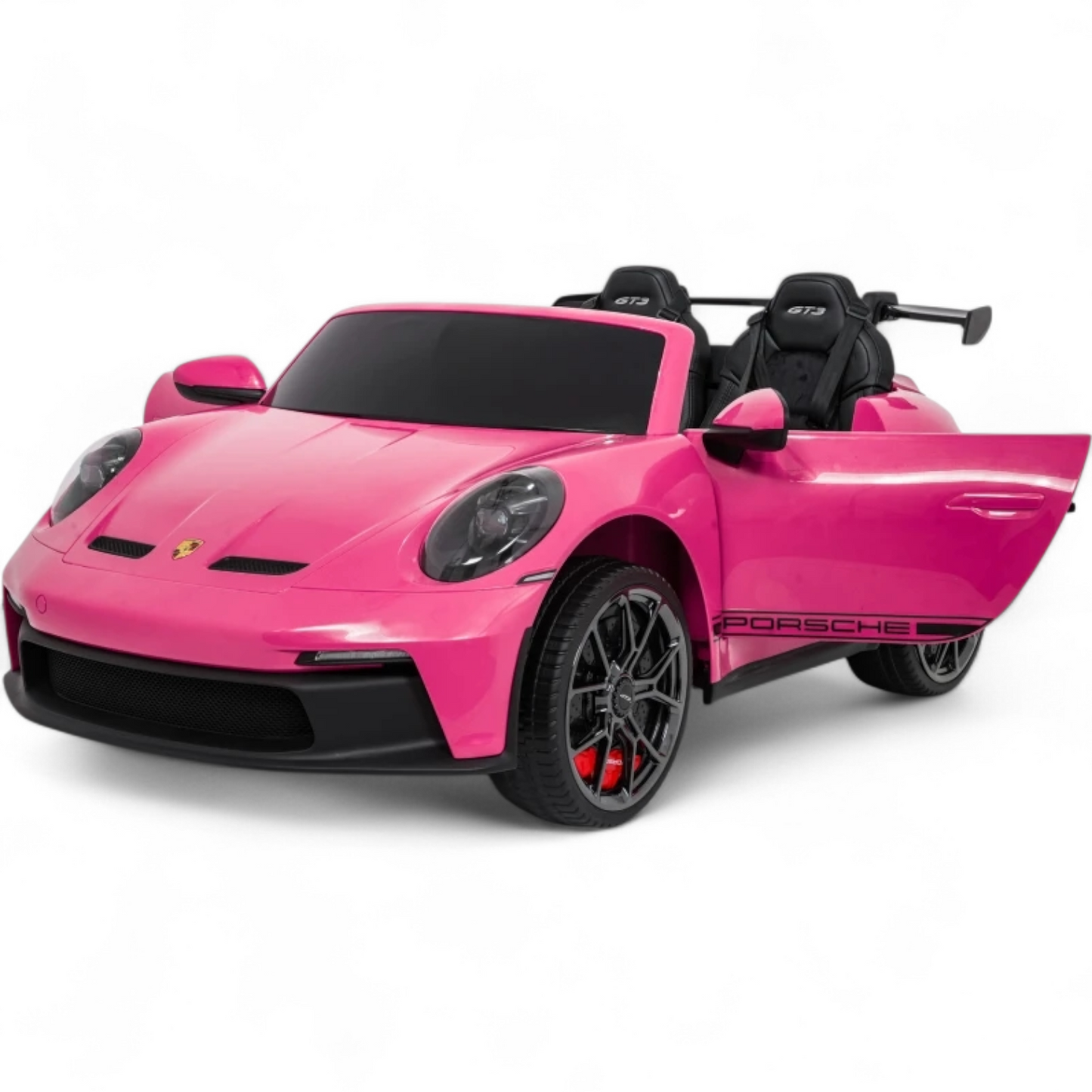 Carro Elétrico para Criança Porsche 911 GT3 24v STRONG XXL Rosa c/ Rodas de Borracha e Assento em Pele E Veludo