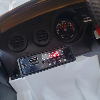 Carro Elétrico para Criança MERCEDES GTR MINI 12v BATERIA DE LITIO Branco c/ RODAS DE BORRACHA & ASSENTO EM PELE