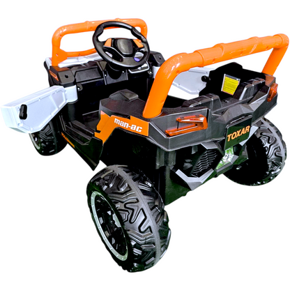Carro Elétrico para Criança Buggy Lander Laranja 4x4 12v c/ RODAS DE BORRACHA & ASSENTO EM PELE