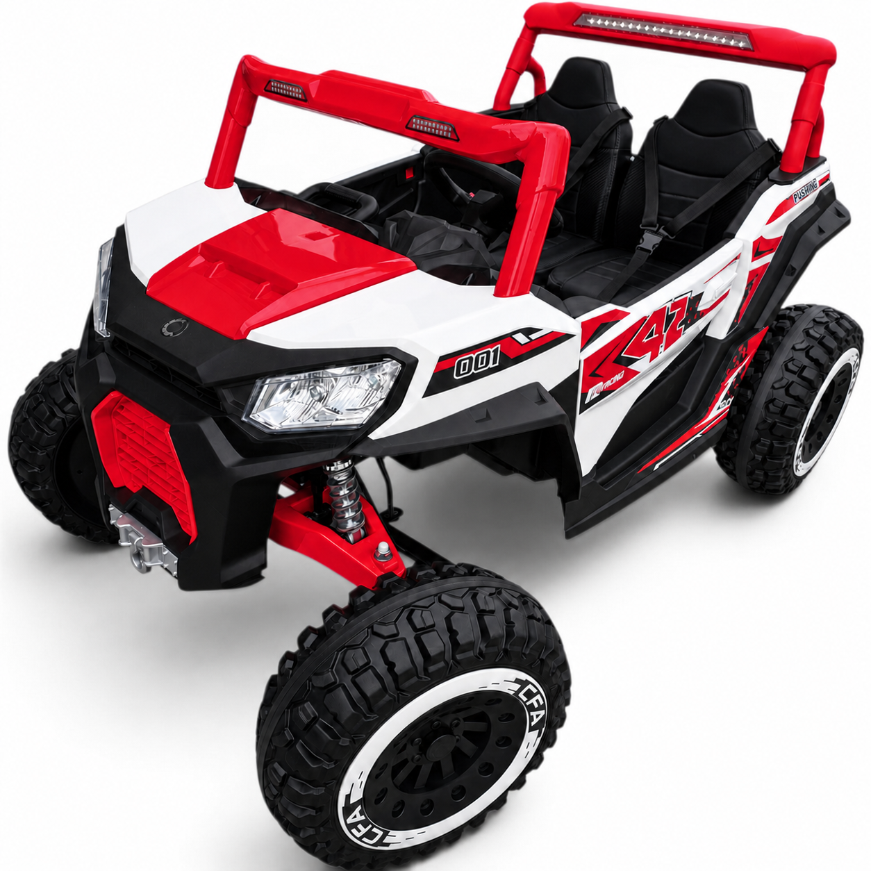 Carro Elétrico para Criança BUGGY PULSATING 4x4 24v Vermelho c/ RODAS DE BORRACHA & ASSENTO EM PELE