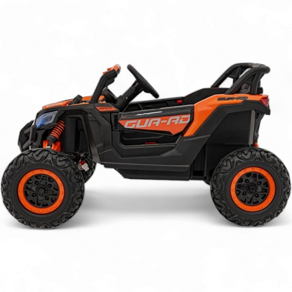 Carro Elétrico para Criança MAVERICK STYLE 4x4 12v Laranja c/ RODAS DE BORRACHA & ASSENTO EM PELE