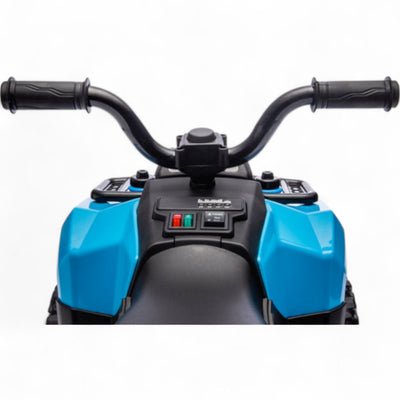 Mini Moto 4 Elétrica para Crianças LITTLE EXPLORER 6v Azul c/ RODAS DE BORRACHA