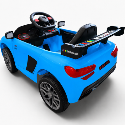 Carro Elétrico para Criança R8 Style 12v Azul c/ RODAS DE BORRACHA & ASSENTO EM PELE