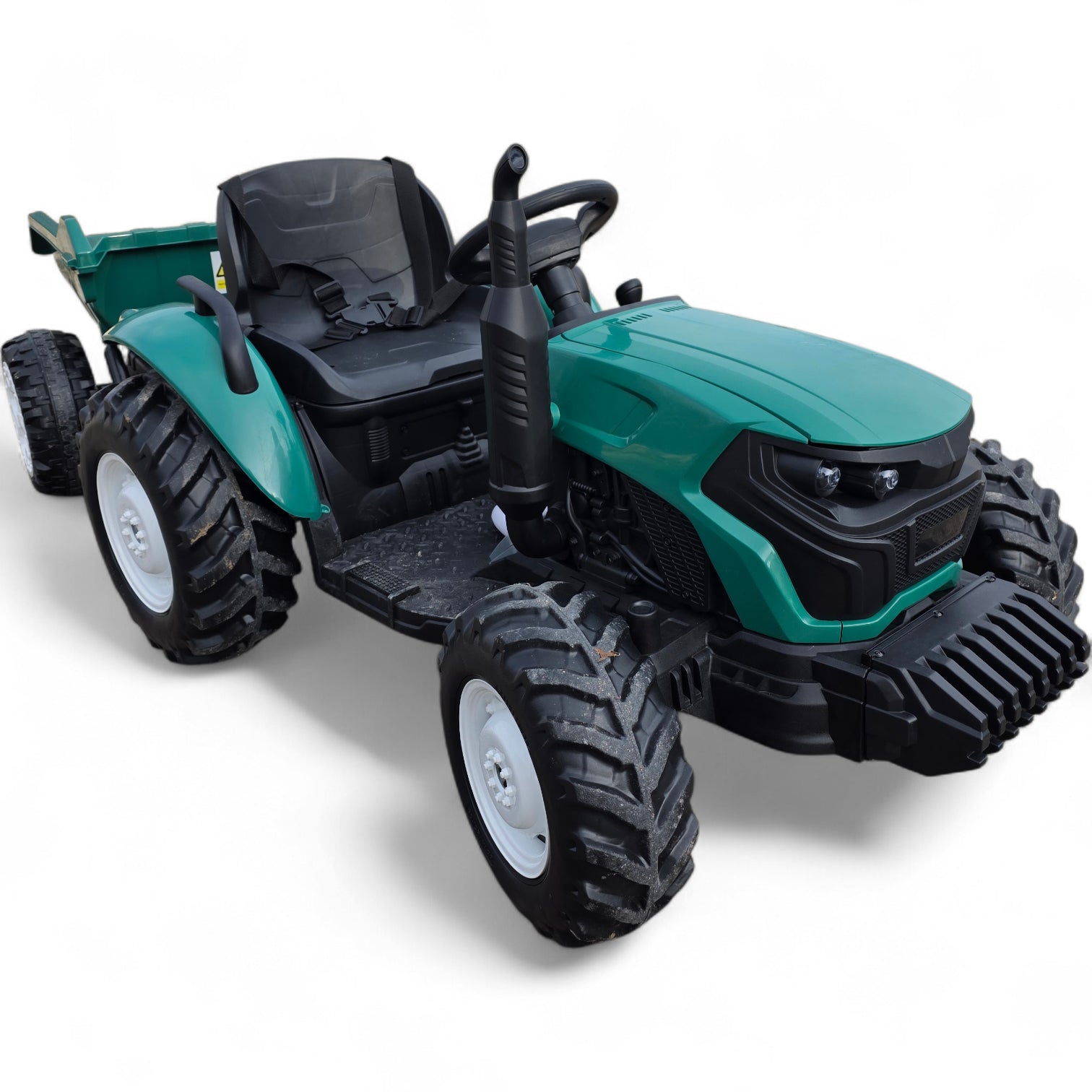 Trator Elétrico para Criança GROW c/ Atrelado 24v Verde Escuro c/ RODAS DE BORRACHA
