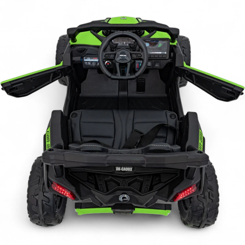 Carro Elétrico para Criança CAN-AM MAVERICK 4x4 24v Verde c/ RODAS DE BORRACHA & ASSENTO EM PELE