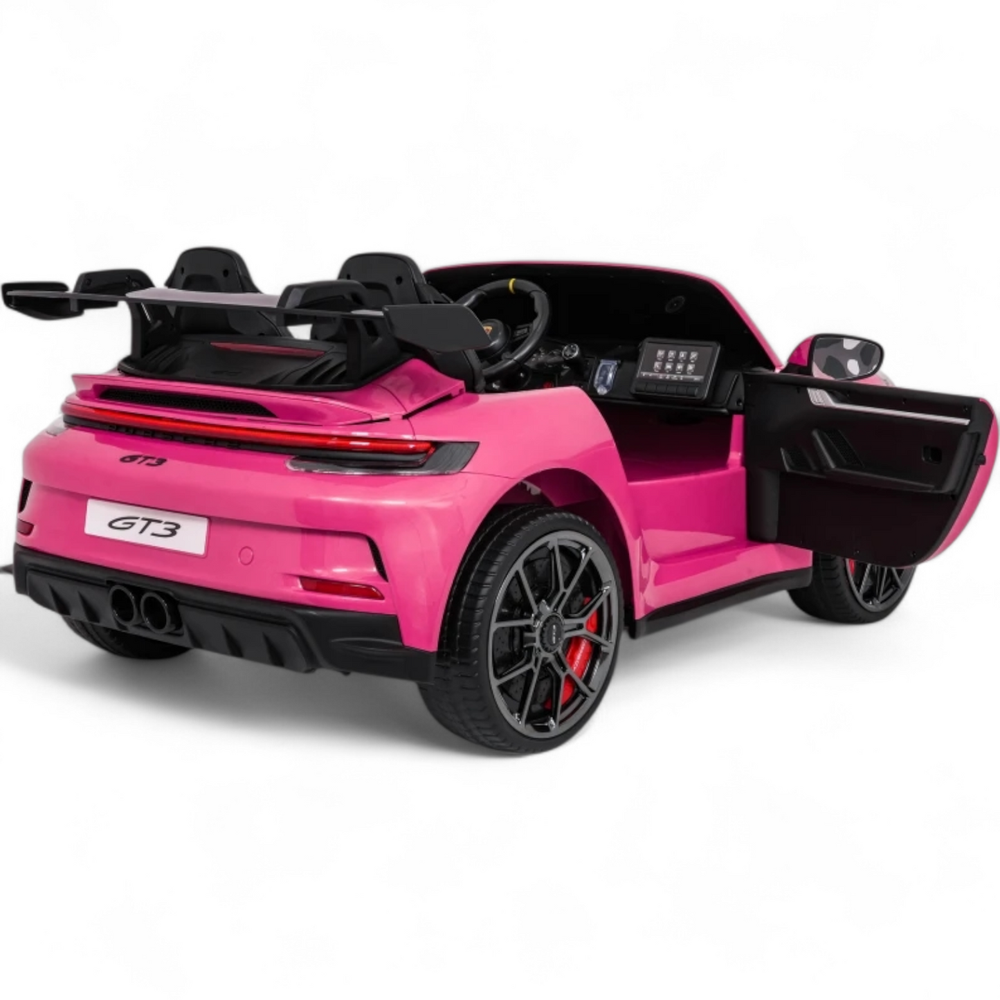 Carro Elétrico para Criança Porsche 911 GT3 24v STRONG XXL Rosa c/ Rodas de Borracha e Assento em Pele E Veludo