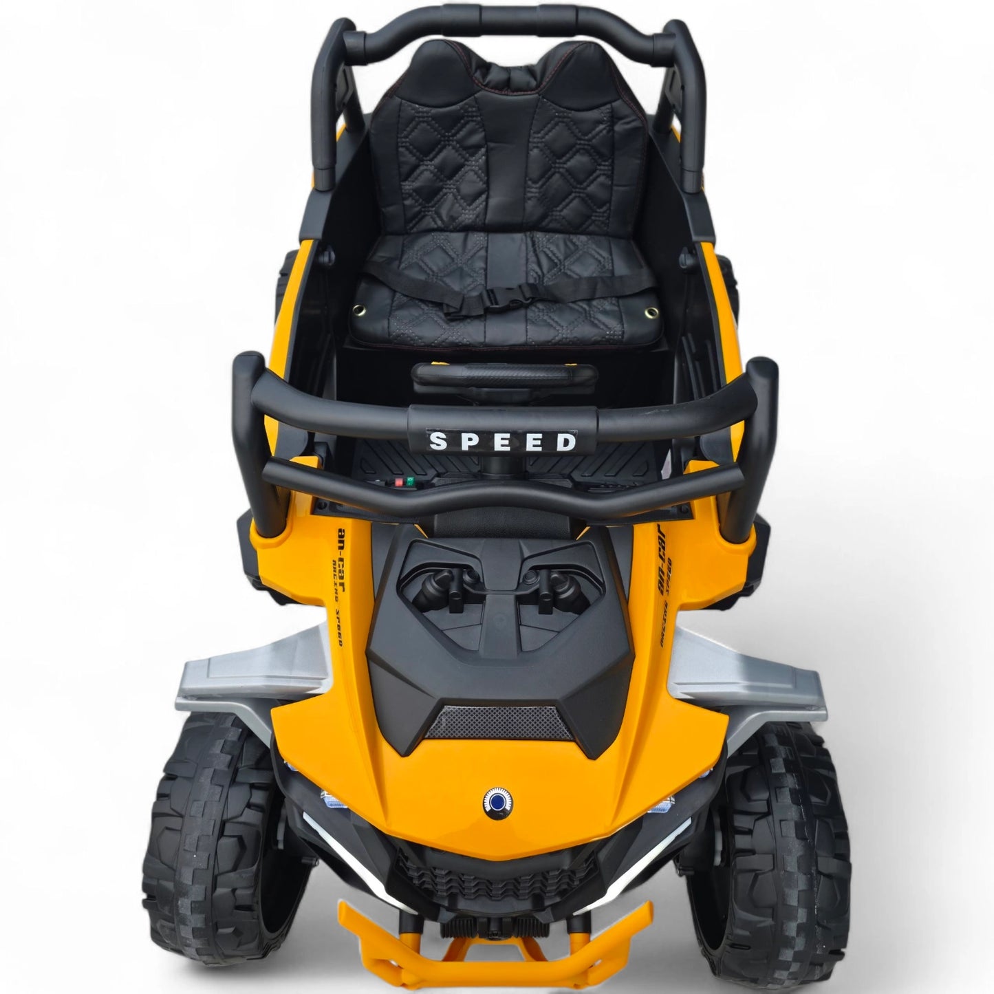 Carro Elétrico para Criança Buggy Speed Amarelo 4x4 12v c/ RODAS DE BORRACHA & ASSENTO EM PELE