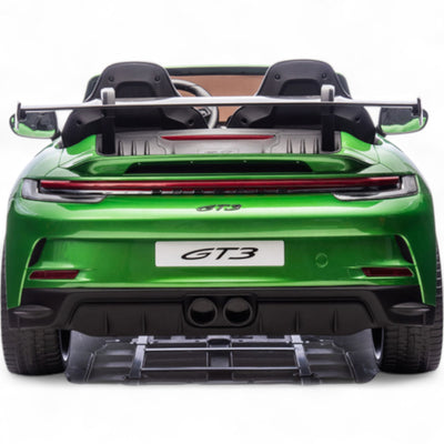 Carro Elétrico para Criança PORSCHE 911 GT3 24v 4x4 XXL Verde Metalizado c/ MP4, RODAS DE BORRACHA & ASSENTO EM PELE E VELUDO