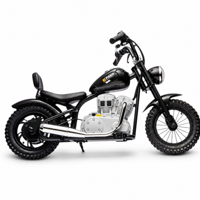 Mota Elétrica para Criança MINI REBEL 36v Preta c/ RODAS PNEUMÁTICAS E ASSENTO EM PELE