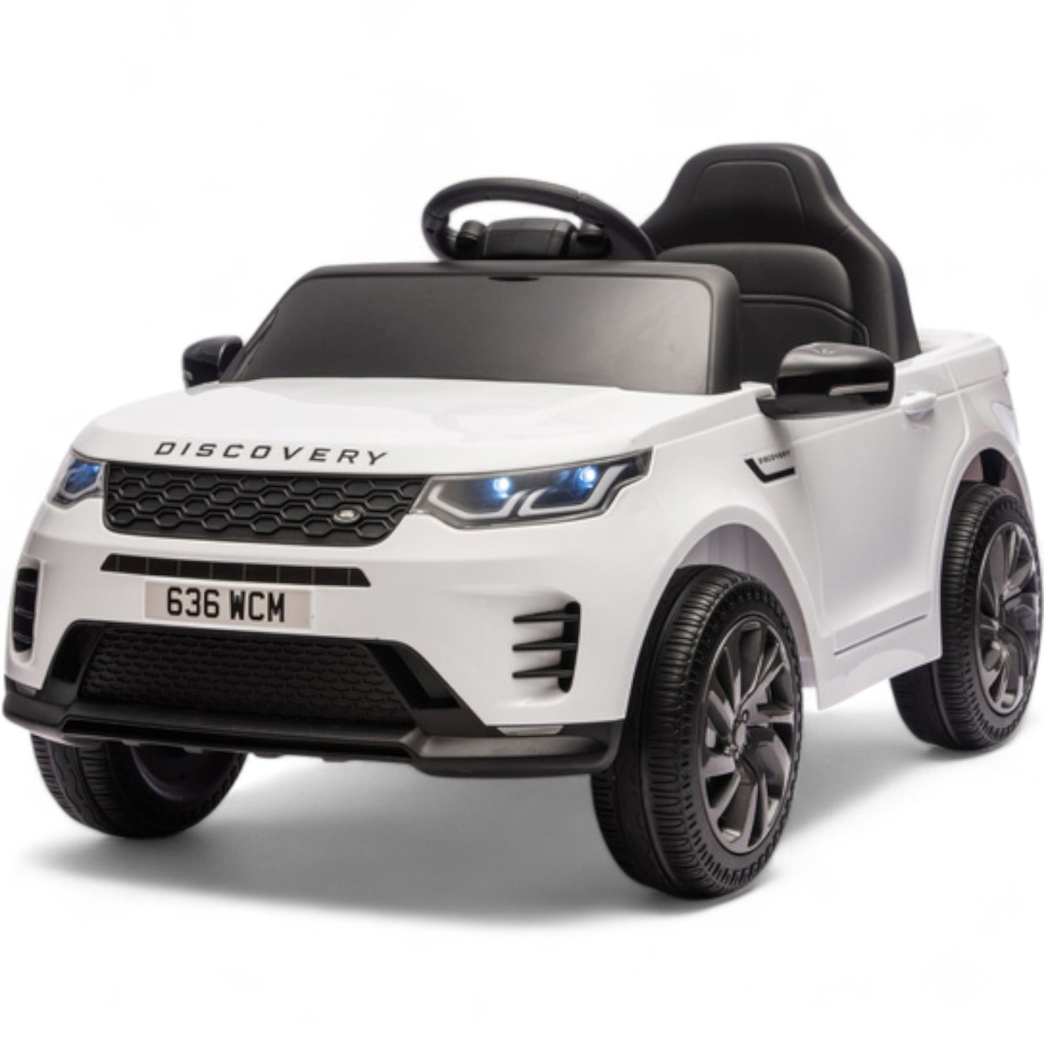 Carro Elétrico para Criança RANGE ROVER DISCOVERY 12v Branco c/ RODAS DE BORRACHA & ASSENTO EM PELE