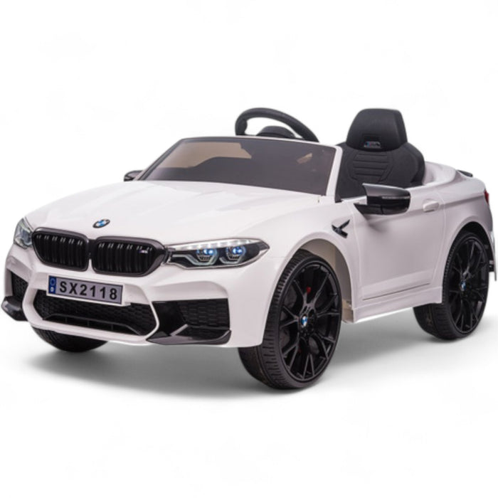 Carro Elétrico para Criança BMW M5 DRIFT 24v Branco c/ RODAS DE BORRACHA & ASSENTO EM PELE ECOLÓGICA