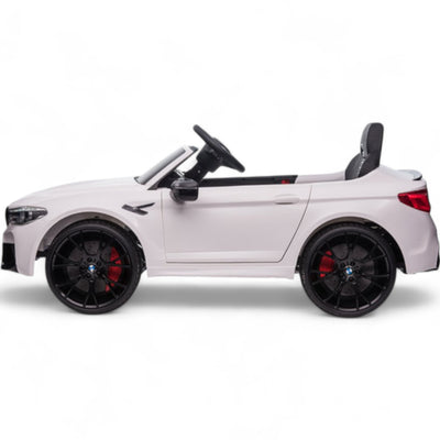 Carro Elétrico para Criança BMW M5 DRIFT 24v Branco c/ RODAS DE BORRACHA & ASSENTO EM PELE