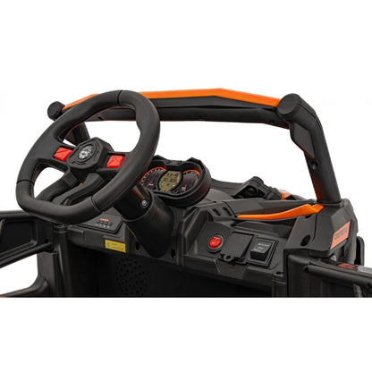 Carro Elétrico para Criança MAVERICK STYLE 4x4 12v Laranja c/ RODAS DE BORRACHA & ASSENTO EM PELE