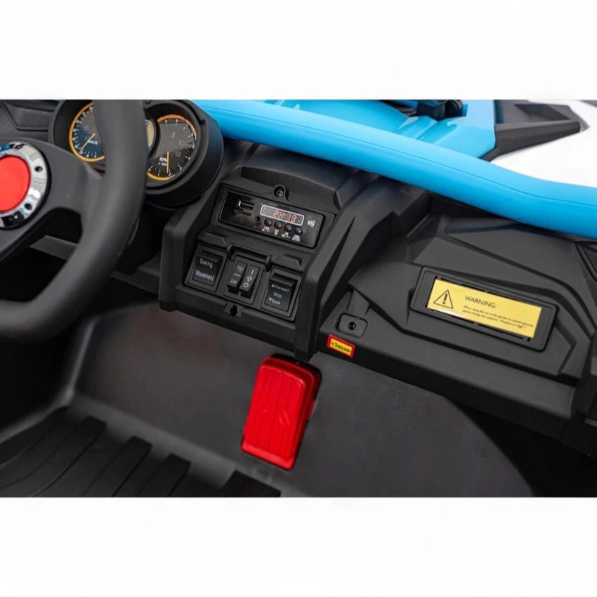 Carro Elétrico para Criança MAVERICK STYLE RR 4x4 24v Azul c/ RODAS DE BORRACHA & ASSENTO EM PELE