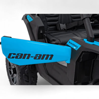 Carro Elétrico para Criança CAN-AM MAVERICK 4x4 24v Azul c/ RODAS DE BORRACHA & ASSENTO EM PELE